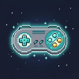 クリックでノードが光るゲーミフィケーション機能を表すレトロゲームパッド